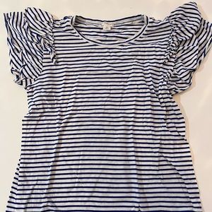Jcrew crewcuts blue and white striped top